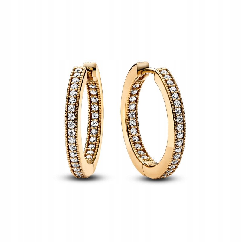 S925 Srebro kolczyki pave z logo Pandora Signature