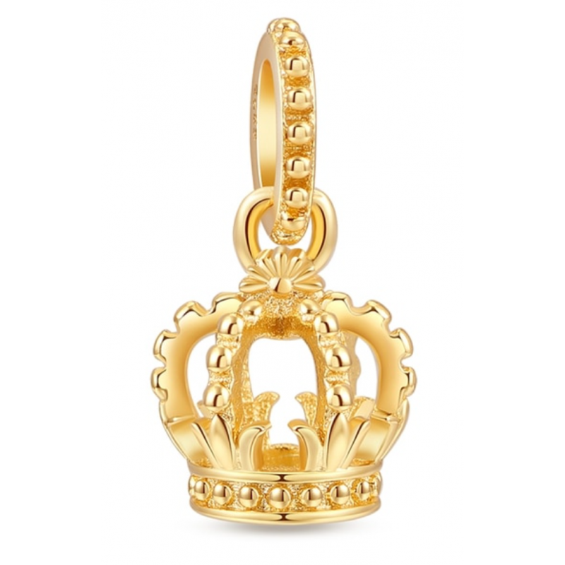 charm couronne or roi reine pour bracelet